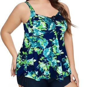 Septangle, blue tankini, sz 18
